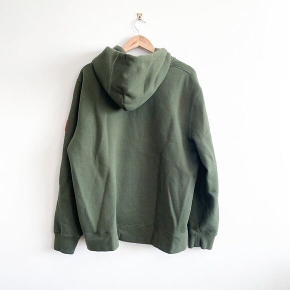 Roots Jacket Men's Hoodie Zip Up Kangaroo Pocket Olympic Logo Green White Sz XL - Picture 2 of 7